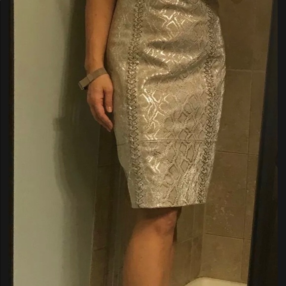 Tahari metallic snake embossed leather dress. BNWT - Picture 12 of 13